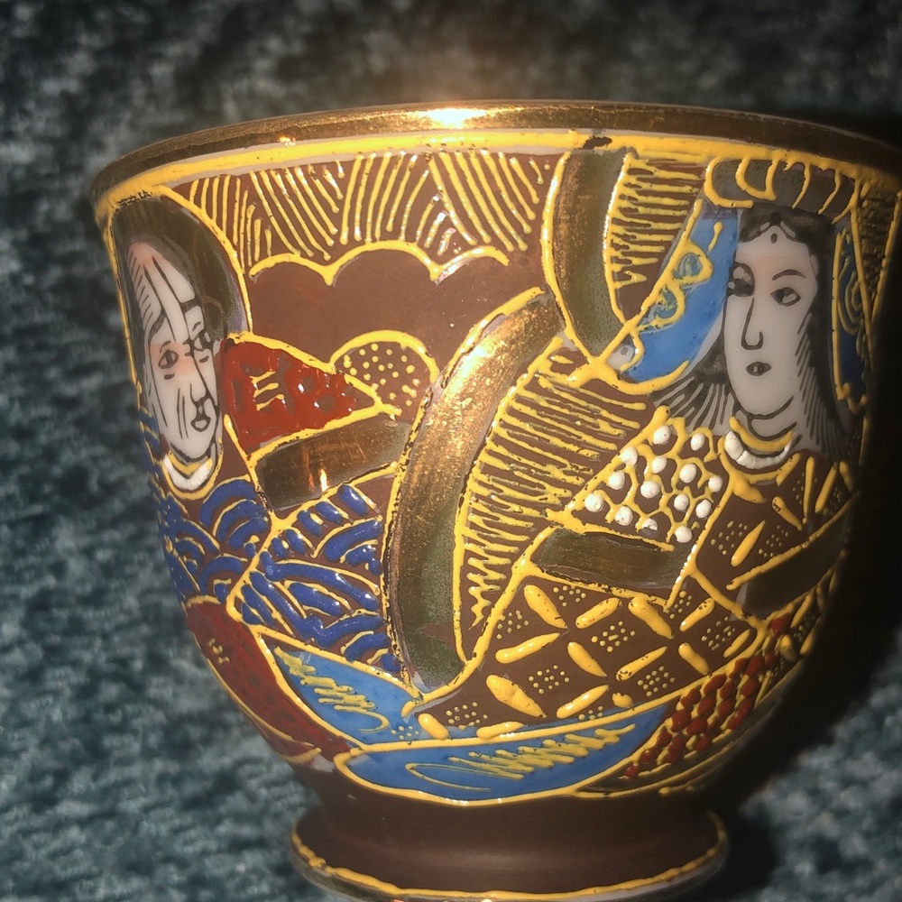 Satsuma Ware Plate and Cup Set